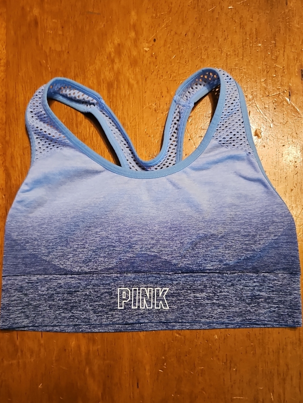 PINK Victoria's Secret Blue Ombre Racerback Sports Bra
